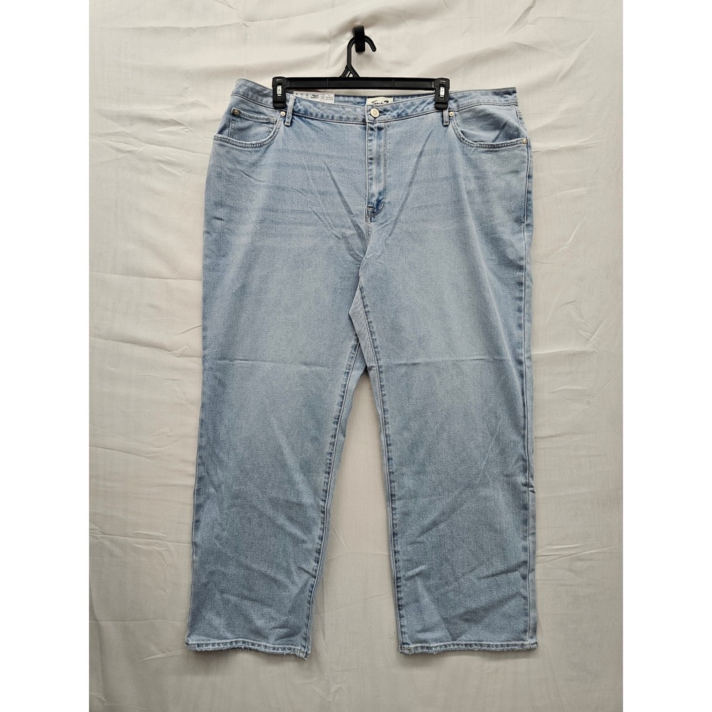 Seven7 Womens Loose Straight High Rise Jeans Blue Cotton‎ Blend Casual Size 22W